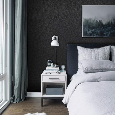 Latitude Run® Embossed Solid Black Contact Paper Textured ...